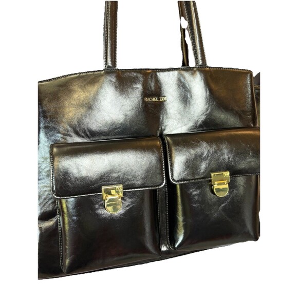 Rachel Zoe Large Tote Bag Black Briefcase Laptop Bag - Picture 14 of 14